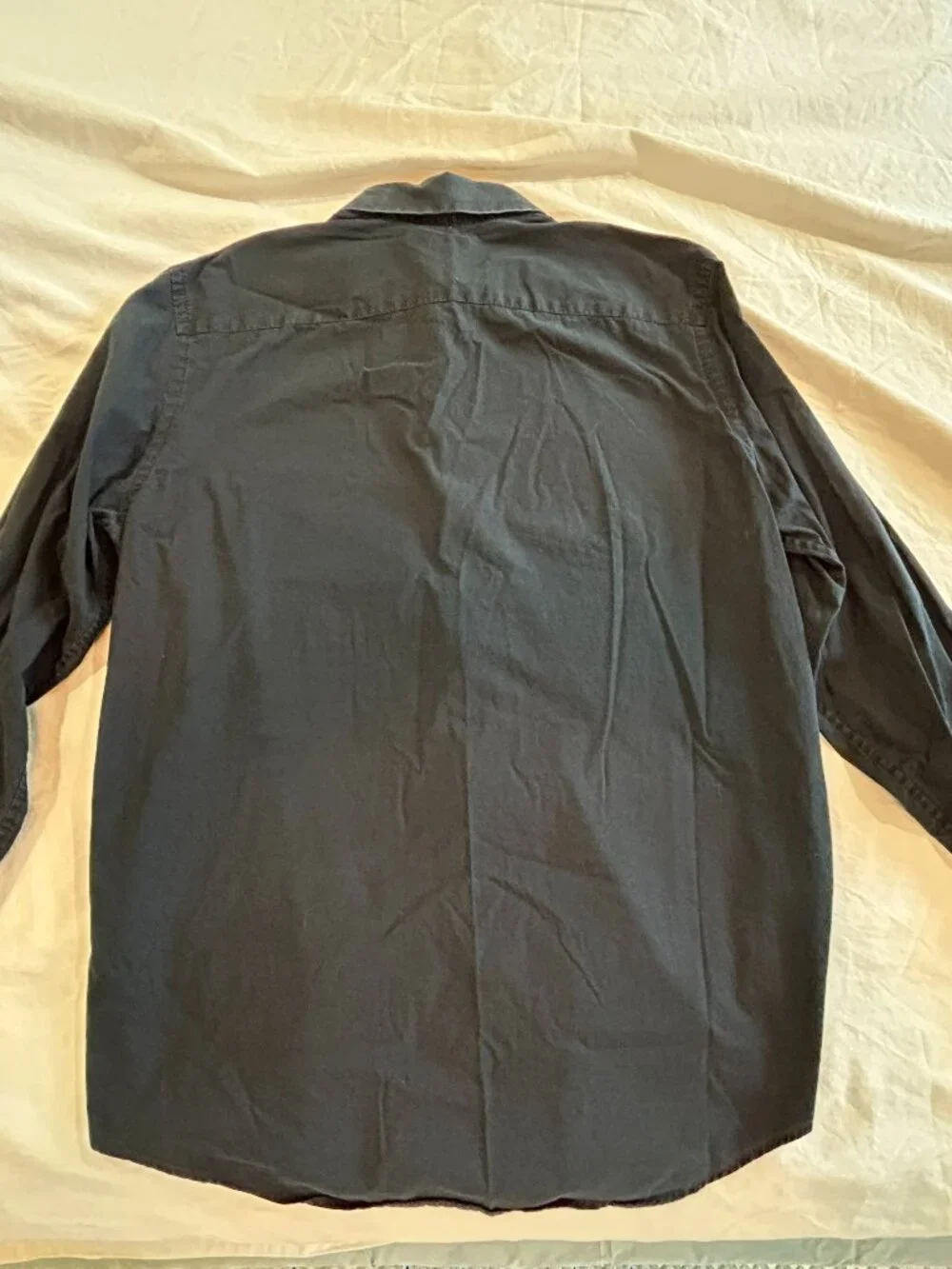 Banana Republic Mens Dress Shirt Black Large 97% Cotton 3% Spandex